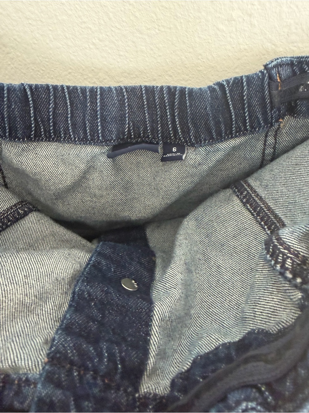GAP Dark Blue Strapless Denim Button-Front Jumpsuit - Picture 9 of 11